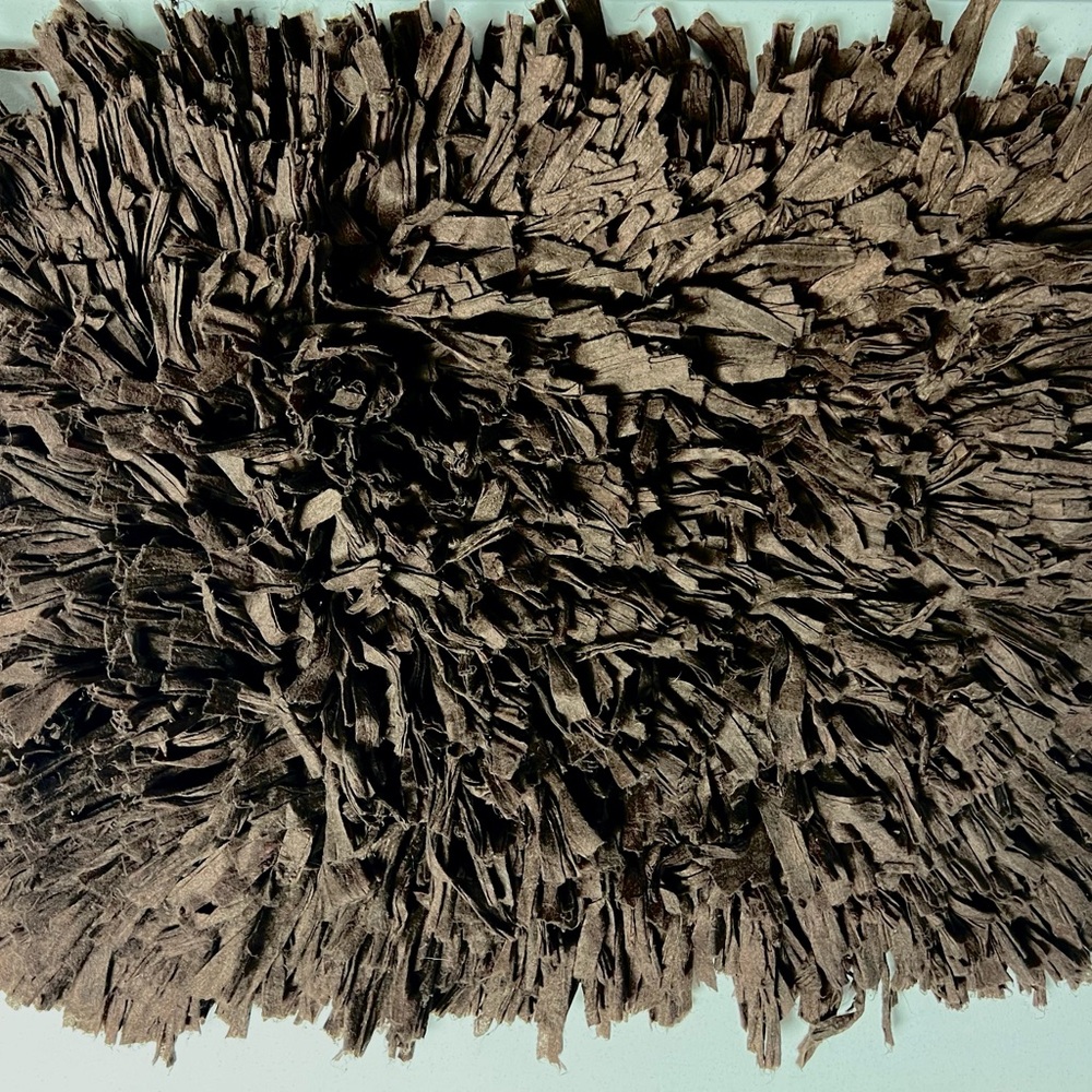 Textured Brown Shag Rug - 20x30in